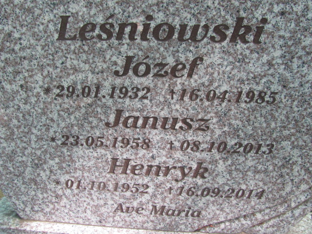 Józef Leśniowski 1932 Police - Grobonet - Wyszukiwarka osób pochowanych
