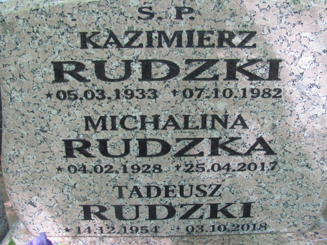 Tadeusz Rudzki 1954 Police - Grobonet - Wyszukiwarka osób pochowanych