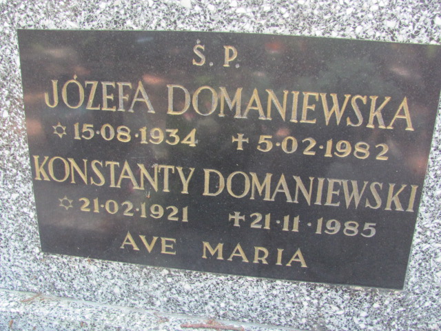 Konstanty Domaniewski 1921 Police - Grobonet - Wyszukiwarka osób pochowanych