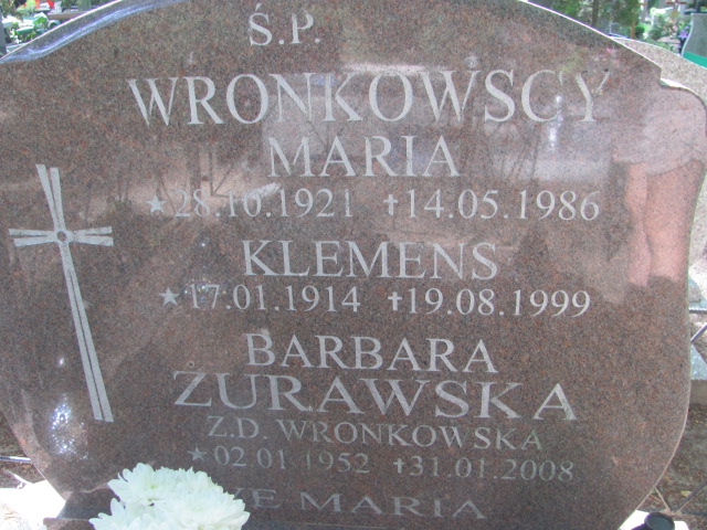 Barbara Żurawska 1952 Police - Grobonet - Wyszukiwarka osób pochowanych
