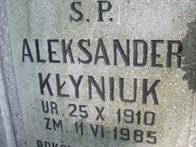Aleksander Kłyniuk 1910 Police - Grobonet - Wyszukiwarka osób pochowanych
