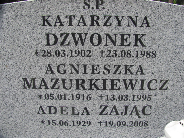 Adela Zając 1929 Police - Grobonet - Wyszukiwarka osób pochowanych