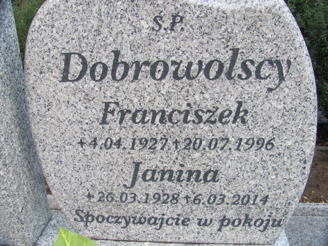 Franciszek Dobrowolski 1927 Police - Grobonet - Wyszukiwarka osób pochowanych