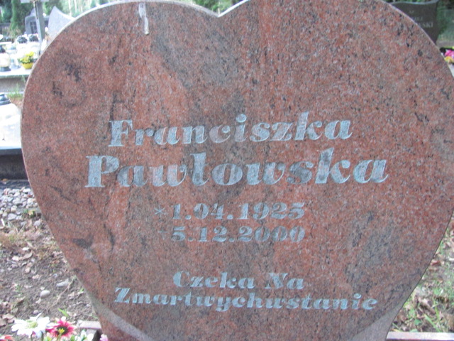 Franciszka Pawłowska 1925 Police - Grobonet - Wyszukiwarka osób pochowanych