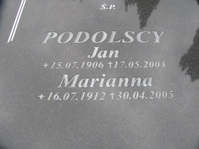 Jan Podolski 1906 Police - Grobonet - Wyszukiwarka osób pochowanych