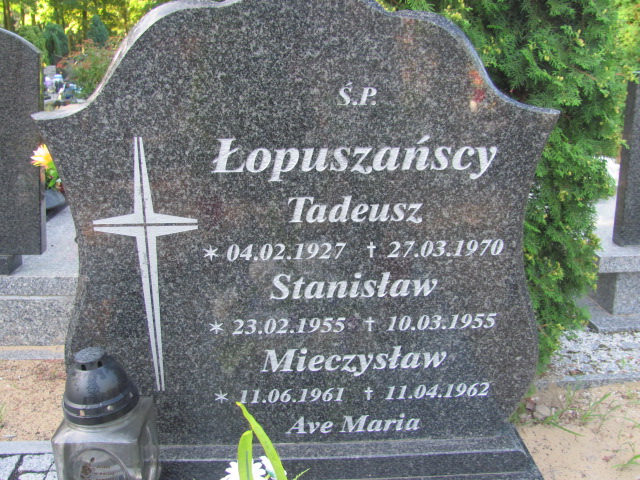 Tadeusz Łopuszański 1927 Police - Grobonet - Wyszukiwarka osób pochowanych