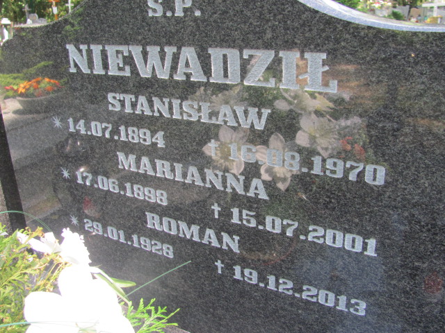 Roman Niewadził 1928 Police - Grobonet - Wyszukiwarka osób pochowanych