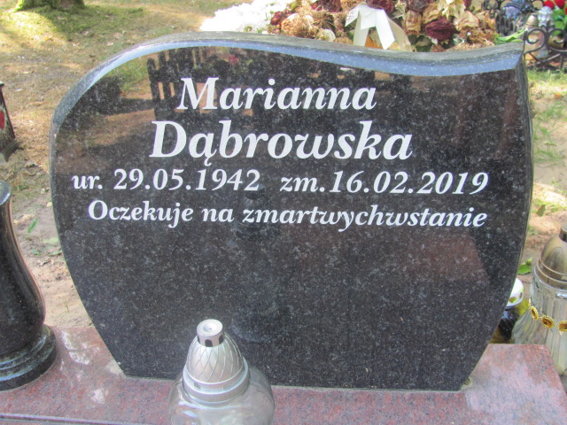 Marianna Dąbrowska 1942 Police - Grobonet - Wyszukiwarka osób pochowanych