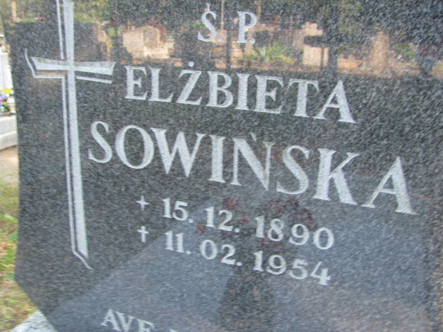 Elżbieta Sowińska 1890 Police - Grobonet - Wyszukiwarka osób pochowanych