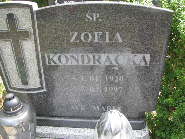 Zofia Kondracka 1920 Police - Grobonet - Wyszukiwarka osób pochowanych