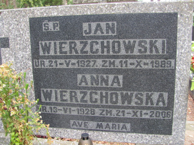 Anna Wierzchowska 1928 Police - Grobonet - Wyszukiwarka osób pochowanych