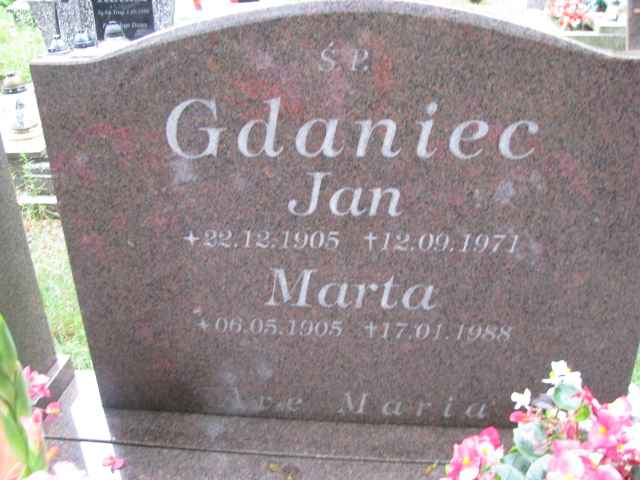 Marta Gdaniec 1905 Police - Grobonet - Wyszukiwarka osób pochowanych